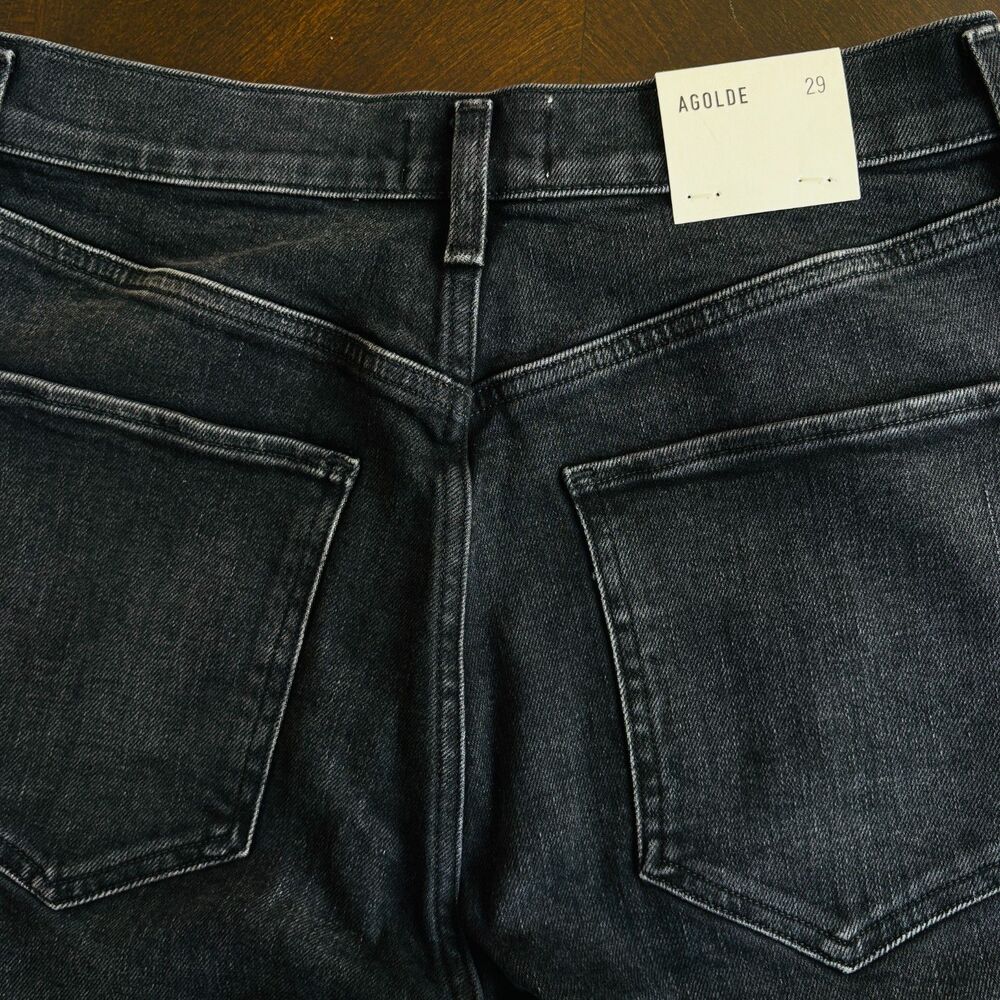 NWT AGOLDE Riley High Rise Straight Jeans Black Womens Size 29 Inseam 26" - Picture 6 of 10